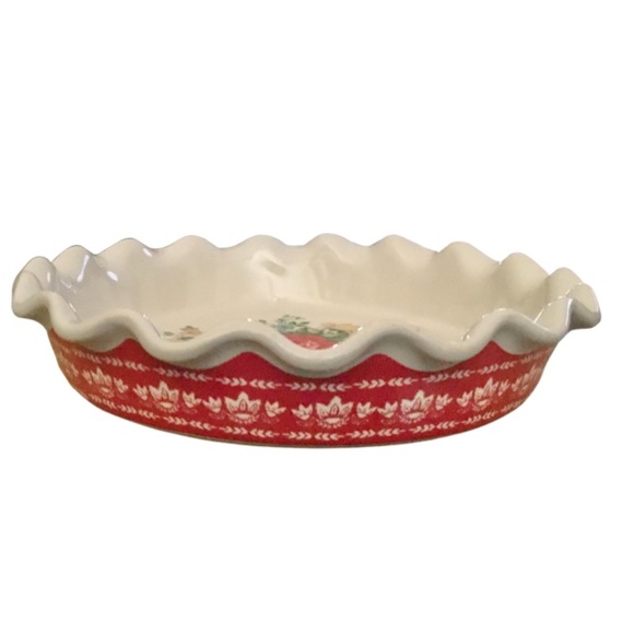 The Pioneer Woman Vintage Floral 9-Inch Ruffle Pie Plate Roses - Picture 2 of 3